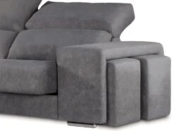 Canapé D'angle Gauche Relax En Tissu Gris Avec Têtières FERNANDO -Meubles Soldes Boutique canape 12963581