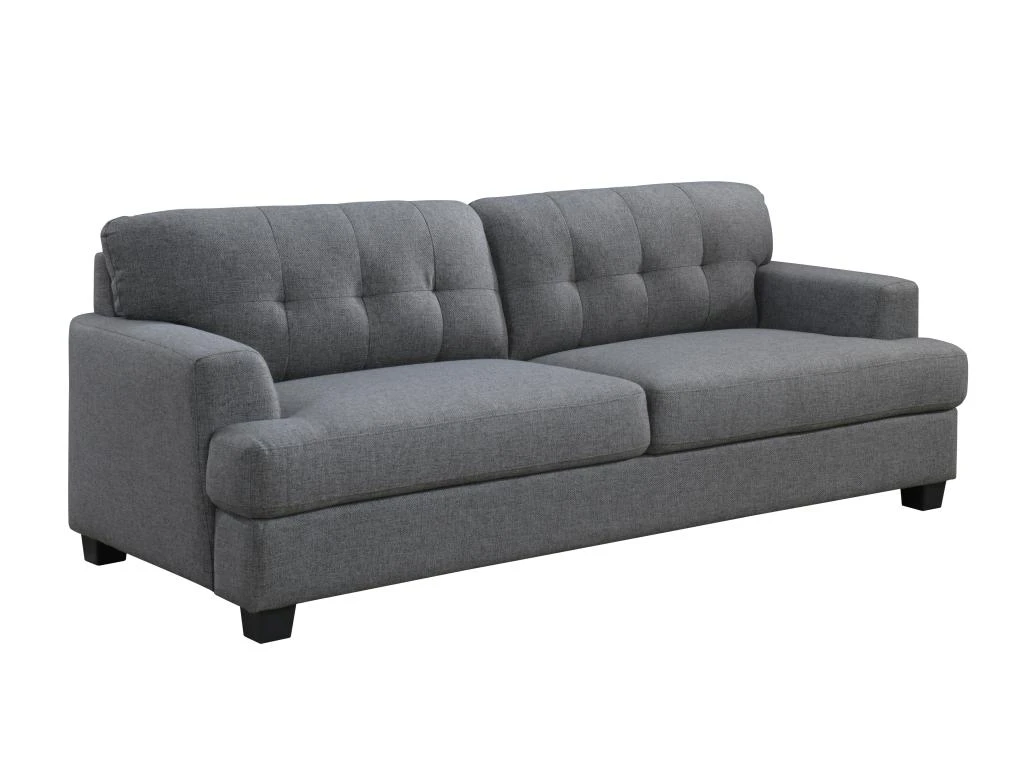 Canapé 3 Places En Tissu Gris Anthracite ROLLY 4 Canapé 3 Places En Tissu Gris Anthracite ROLLY – Image 2