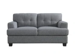 Canapé 2 Places En Tissu Gris Anthracite ROLLY -Meubles Soldes Boutique canape 13072541