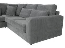 Grand Canapé D'angle Gauche En Velours Côtelé Gris MONDOVI -Meubles Soldes Boutique canape 13178395