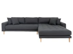 Lido - Canapé D'angle Droit En Tissu L290cm - Couleur - Gris Foncé