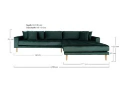 Lido - Canapé D'angle Droit En Velours L290cm - Couleur - Vert Forêt -Meubles Soldes Boutique canape 13284613