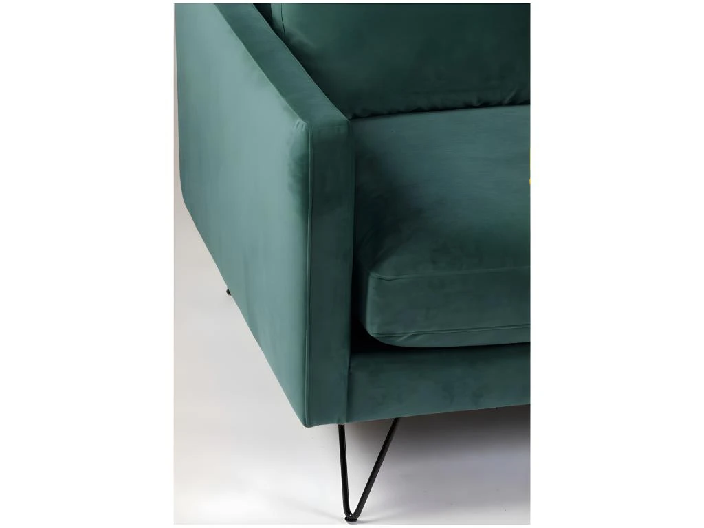 Villabon - Canapé 4 Places En Velours Pieds épingles Noirs - Couleur - Vert Eucalyptus 9 Villabon - Canapé 4 Places En Velours Pieds épingles Noirs - Couleur - Vert Eucalyptus – Image 7