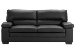 Canapé 3 Places En Cuir De Buffle Noir MIMAS -Meubles Soldes Boutique canape 133304