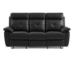 Canapé 3 Places Relax En Cuir Noir VINETA -Meubles Soldes Boutique canape 13484713