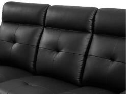 Canapé 3 Places Relax En Cuir Noir VINETA -Meubles Soldes Boutique canape 13484729