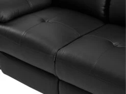 Canapé 3 Places Relax En Cuir Noir VINETA -Meubles Soldes Boutique canape 13484731