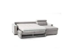 Canapé Daasen, Canapé D'angle, 100% Made In Italy, Canapé Avec Ouverture Pivotante, Avec Péninsule Conteneur Droite, Avec Accoudoirs Fins, Cm 260x95h85, Gris -Meubles Soldes Boutique canape 13592739