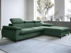 Canapé D'angle Droit Convertible En Velours Vert SAMARA De Pascal Morabito -Meubles Soldes Boutique canape 13607681