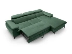Canapé D'angle Droit Convertible En Velours Vert SAMARA De Pascal Morabito -Meubles Soldes Boutique canape 13607687