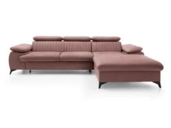 Canapé D'angle Droit Convertible En Velours Rose SAMARA De Pascal Morabito -Meubles Soldes Boutique canape 13607727