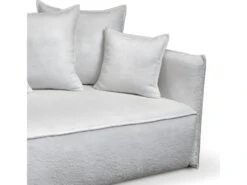 Canapé Convertible 3 Places Avec Coffre Dany Tissu Boucle Blanc Cassé -Meubles Soldes Boutique canape 13614117