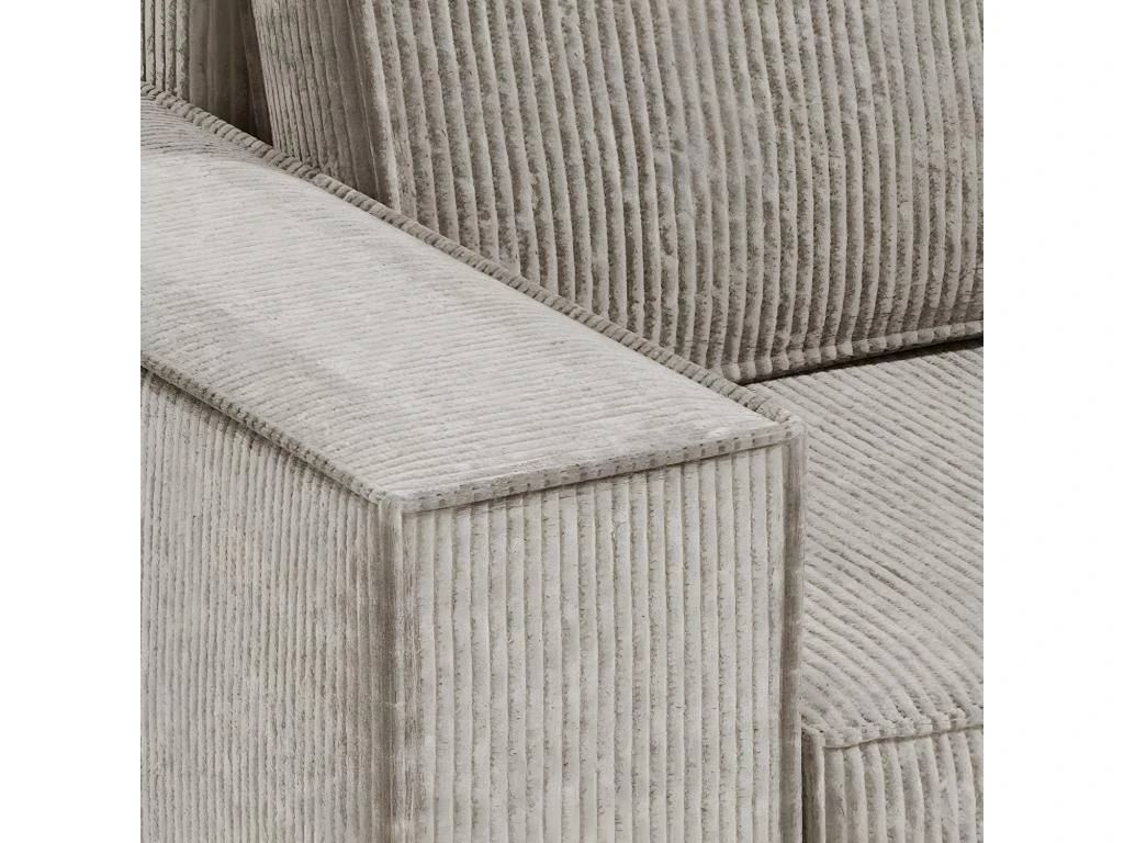 Canapé D'angle Réversible Et Convertible 3 Places Avec Coffre Isaac Mini Velours Côtelé Taupe 4 Canapé D'angle Réversible Et Convertible 3 Places Avec Coffre Isaac Mini Velours Côtelé Taupe – Image 2