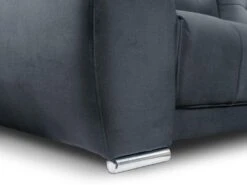 Canapé D'angle Droit Convertible En Velours Gris Anthracite OVADA 19 Canapé D'angle Droit Convertible En Velours Gris Anthracite OVADA -Meubles Soldes Boutique canape 13618213