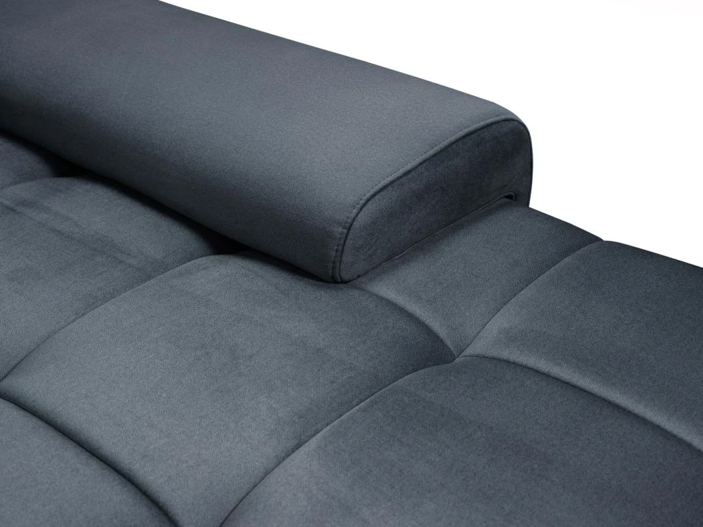 Canapé D'angle Droit Convertible En Velours Gris Anthracite OVADA 7 Canapé D'angle Droit Convertible En Velours Gris Anthracite OVADA – Image 5