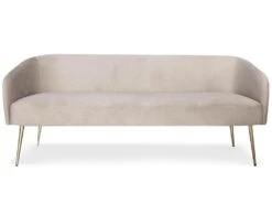 Canapé 3 Places Goldman Velours Taupe Pieds Or -Meubles Soldes Boutique canape 13688987