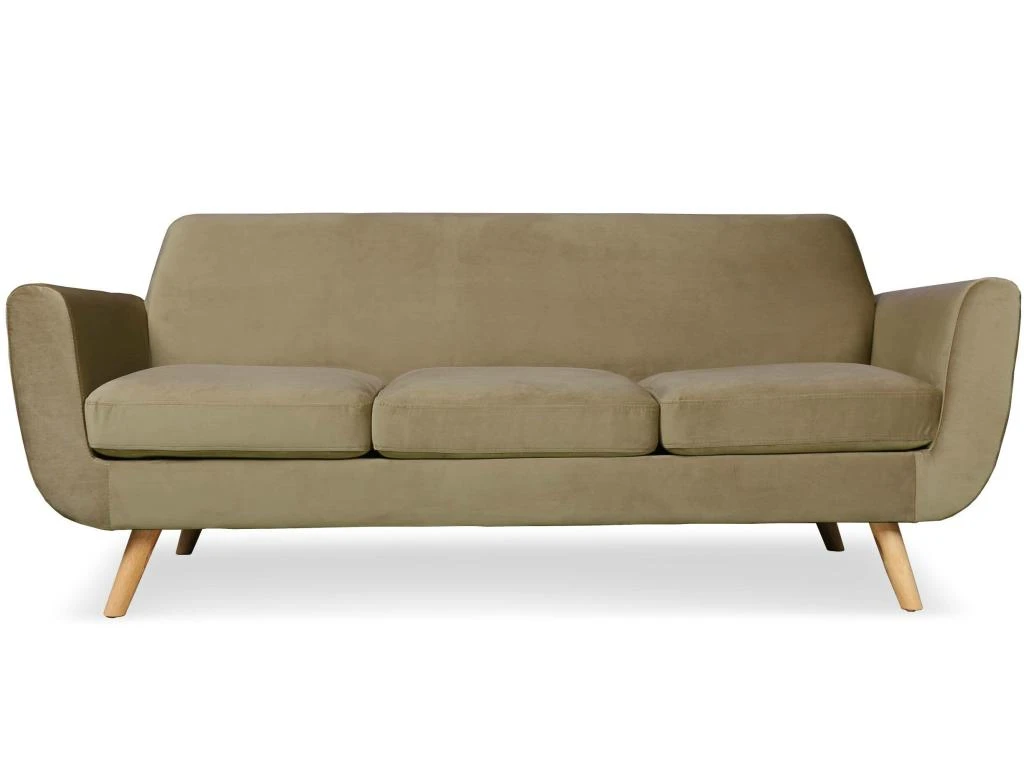 Canapé Scandinave 3 Places Danube Velours Taupe 3 Canapé Scandinave 3 Places Danube Velours Taupe
