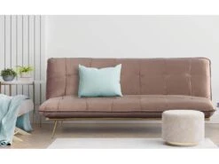 Canapé Convertible Clic-clac Fabrice Velours Taupe -Meubles Soldes Boutique canape 13690811