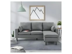 Canapé D'angle Réversible - Tissu Gris Foncé -BOSTON -Meubles Soldes Boutique canape 13921661