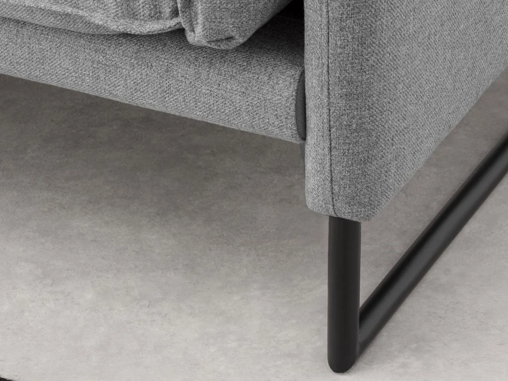 Canapé D'angle Gauche En Tissu Gris Clair LESPI 7 Canapé D'angle Gauche En Tissu Gris Clair LESPI – Image 5