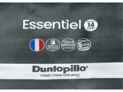 Canapé 3 Places Convertible Express En Simili CALITO - Gris - Couchage 140 Cm - Matelas 14 Cm Avec Mémoire De Forme DUNLOPILLO -Meubles Soldes Boutique canape 14214469