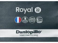 Canapé 4 Places Convertible Express En Tissu CALITO - Gris - Couchage 160 Cm - Matelas 22 Cm Avec Mémoire De Forme DUNLOPILLO -Meubles Soldes Boutique canape 14290705