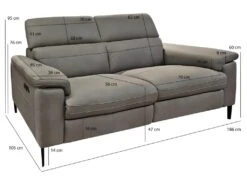 Canapé Relax 2.5 Places Tissu Microfibre Taupe Avec Prise USB - CHOPPER -Meubles Soldes Boutique canape 14291275