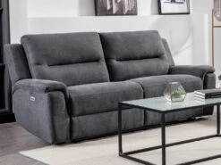 Canapé 3 Places Relax électrique En Tissu Anthracite URSULA II 19 Canapé 3 Places Relax électrique En Tissu Anthracite URSULA II -Meubles Soldes Boutique canape 14455371