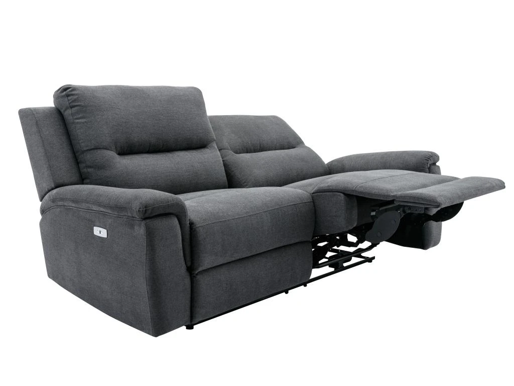 Canapé 3 Places Relax électrique En Tissu Anthracite URSULA II 7 Canapé 3 Places Relax électrique En Tissu Anthracite URSULA II – Image 5