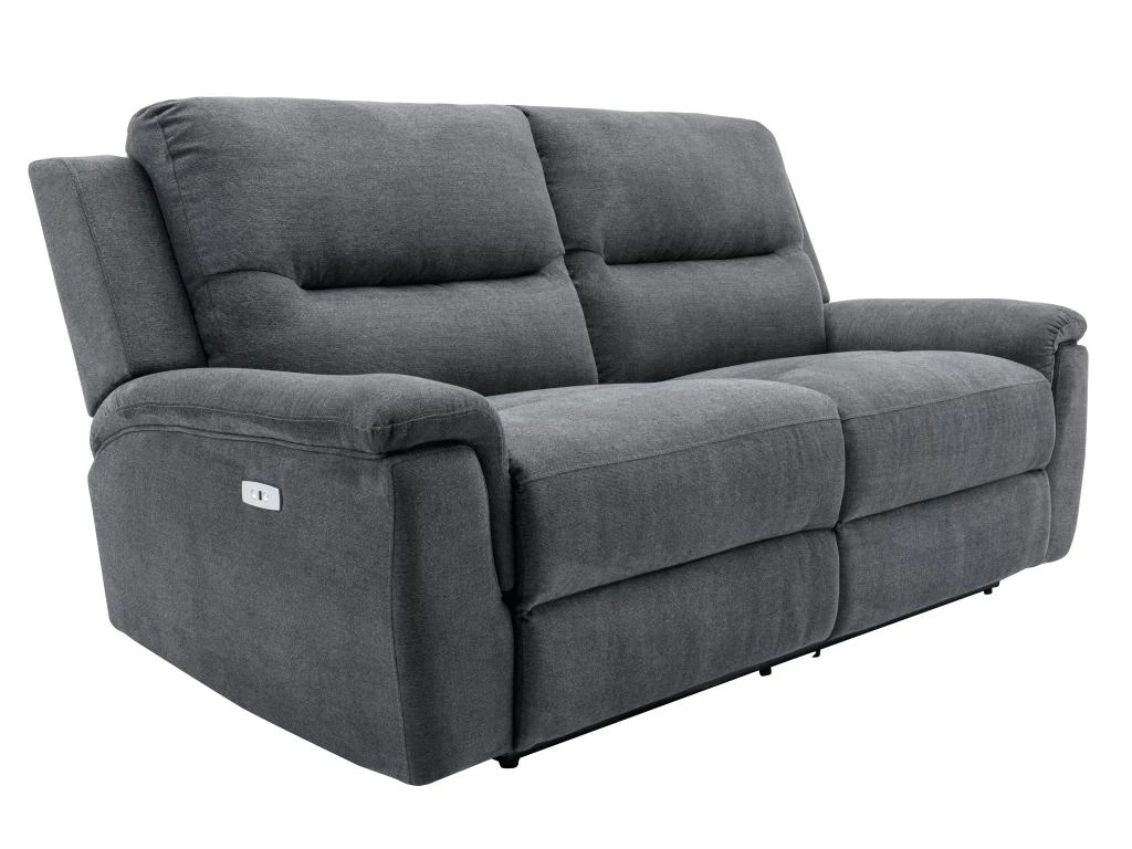 Canapé 3 Places Relax électrique En Tissu Anthracite URSULA II 4 Canapé 3 Places Relax électrique En Tissu Anthracite URSULA II – Image 2