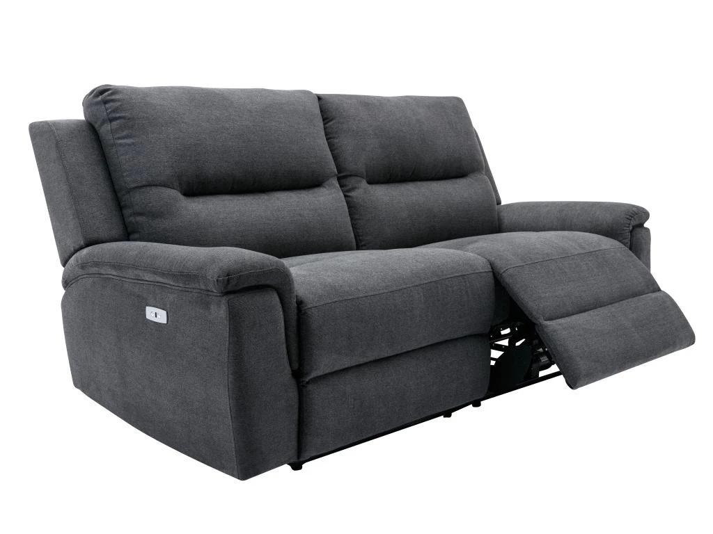 Canapé 3 Places Relax électrique En Tissu Anthracite URSULA II 6 Canapé 3 Places Relax électrique En Tissu Anthracite URSULA II – Image 4