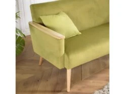 ALBANE - Canapé 2 Places Velours Vert Clair Pieds Et Accoudoirs Bois 11 ALBANE - Canapé 2 Places Velours Vert Clair Pieds Et Accoudoirs Bois -Meubles Soldes Boutique canape 14641645