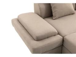 Canapé D'Angle Panoramique MAIA Convertible En Tissu - Angle Droit, Beige -Meubles Soldes Boutique canape 14642955