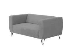 Canapé Fixe SERENA 2 Places En Tissu Avec Pieds épingles - Gris Clair -Meubles Soldes Boutique canape 14643951