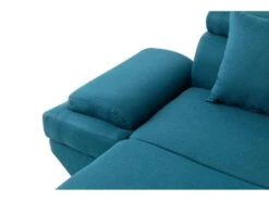 Canapé D'Angle Panoramique MAIA Convertible En Tissu - Angle Droit, Bleu Canard -Meubles Soldes Boutique canape 14643979