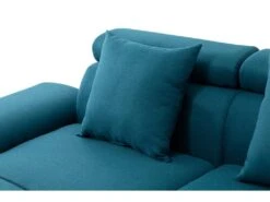 Canapé D'Angle Panoramique MAIA Convertible En Tissu - Angle Droit, Bleu Canard -Meubles Soldes Boutique canape 14643981