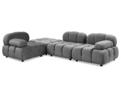 Canapé Design Modulable Et Transformable Hollywood Velours Gris -Meubles Soldes Boutique canape 14643989
