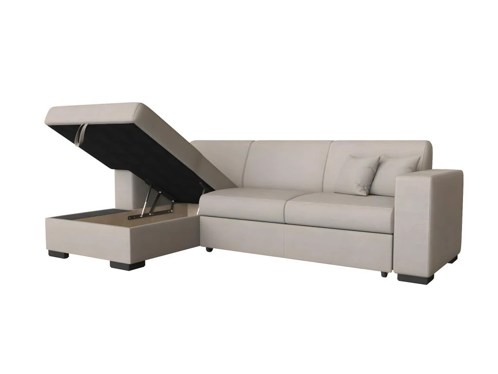 Canapé D'angle FUJI XL Convertible Avec Coffre En Tissu - Angle Gauche, Beige 8 Canapé D'angle FUJI XL Convertible Avec Coffre En Tissu - Angle Gauche, Beige – Image 6