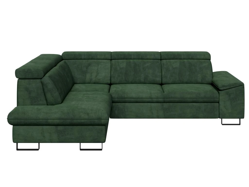 Canapé D'angle Gauche Convertible En Velours Vert DIMARO 5 Canapé D'angle Gauche Convertible En Velours Vert DIMARO – Image 3