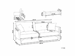 Canapé Convertible 3 Places En Tissu Vert LUCAN -Meubles Soldes Boutique canape 14826791