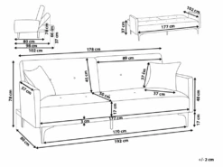 Canapé Convertible 3 Places En Tissu Rouge LUCAN -Meubles Soldes Boutique canape 14828483