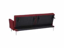 Canapé Convertible 3 Places En Tissu Rouge LUCAN -Meubles Soldes Boutique canape 14828495