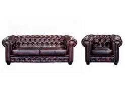 Canapé Chesterfield 3 Places BRENTON 100% Cuir De Buffle - Marron Reflets Châtains 11 Canapé Chesterfield 3 Places BRENTON 100% Cuir De Buffle - Marron Reflets Châtains -Meubles Soldes Boutique canape 148704 5