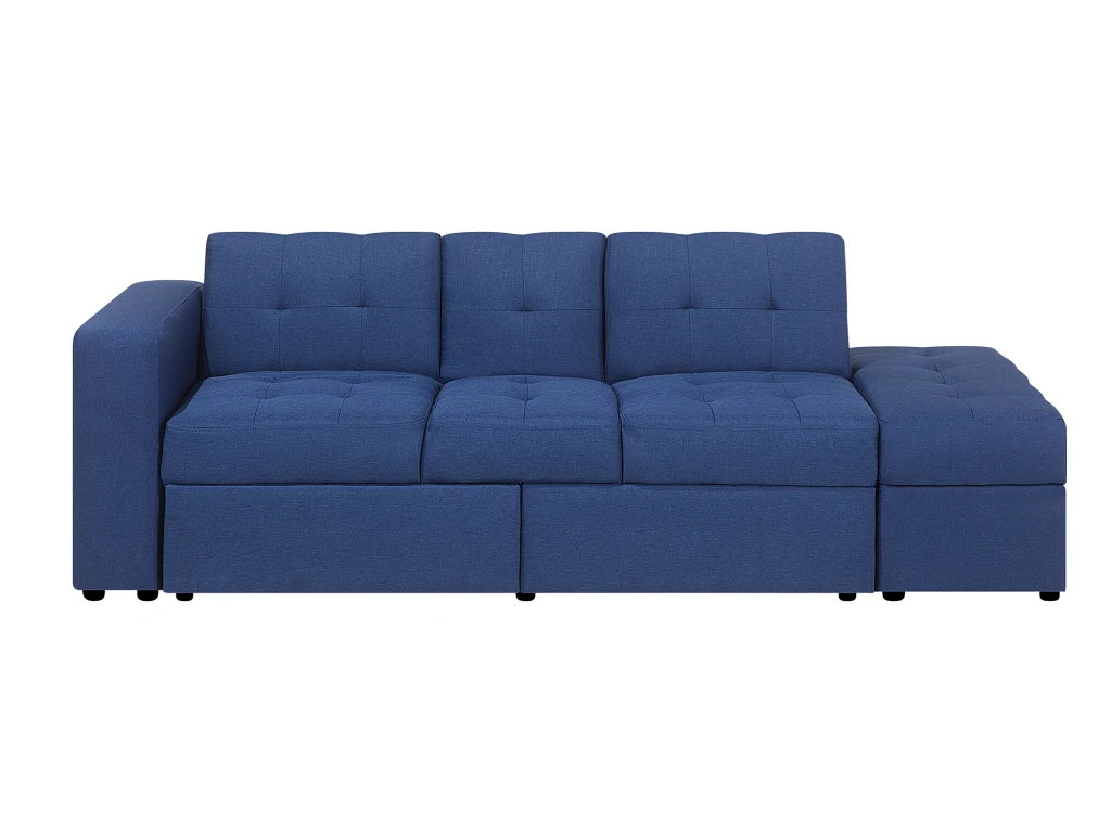 Canapé Convertible 3 Places En Tissu Bleu Marine FALSTER 4 Canapé Convertible 3 Places En Tissu Bleu Marine FALSTER – Image 2
