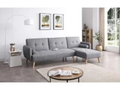 Leskä Gris : Canapé Scandinave Convertible 3 Places Gris -Meubles Soldes Boutique canape 15000535