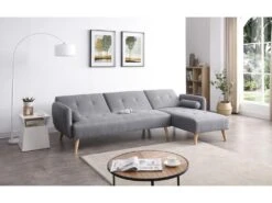 Leskä Gris : Canapé Scandinave Convertible 3 Places Gris -Meubles Soldes Boutique canape 15000537