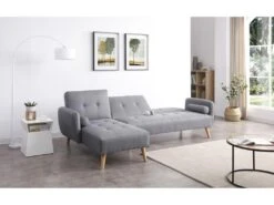 Leskä Gris : Canapé Scandinave Convertible 3 Places Gris -Meubles Soldes Boutique canape 15000539