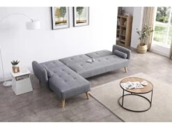 Leskä Gris : Canapé Scandinave Convertible 3 Places Gris -Meubles Soldes Boutique canape 15000541
