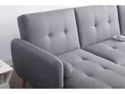 Leskä Gris : Canapé Scandinave Convertible 3 Places Gris -Meubles Soldes Boutique canape 15000549