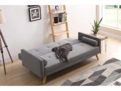 Wooden : Canapé Scandinave Convertible 3 Places Gris -Meubles Soldes Boutique canape 15000763